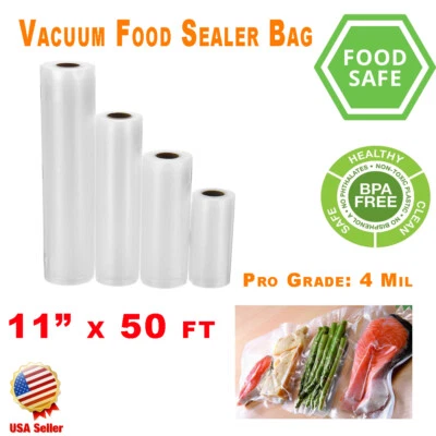 2 Packung Vakuumversiegelung Rollen 11 " x50' Foodsaver Stil Essen Beutel - Bild 1 von 4