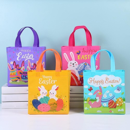 Easter Shopping Bag Gift Bags Bunny Treat Tote Set Egg Handbags Colorful of Z7W5