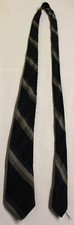 Vintage Tie  05 - Striped Navy Blue  Silver - Unmarked