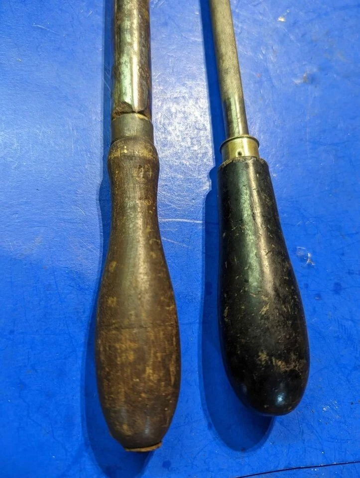 Vintage Butcher Chef Knife Honing Sharpener Rod Wood Handle Kitchen Cooking