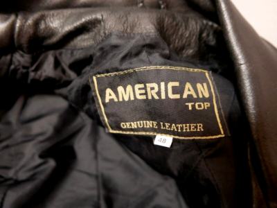 Vintage Men's American Top Genuine Leather Motorcycle Jacket Black