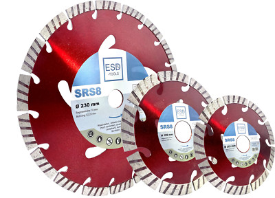 Diamanttrennscheibe 115 125 230 mm Turbo SRS8 für Beton, Kalksandstein & Klinker