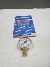 Techniweld Brass Pressure Gauge 1.5", 0 to 200 PSI, 0 to 1400 kPa 1/8" NPT Male 