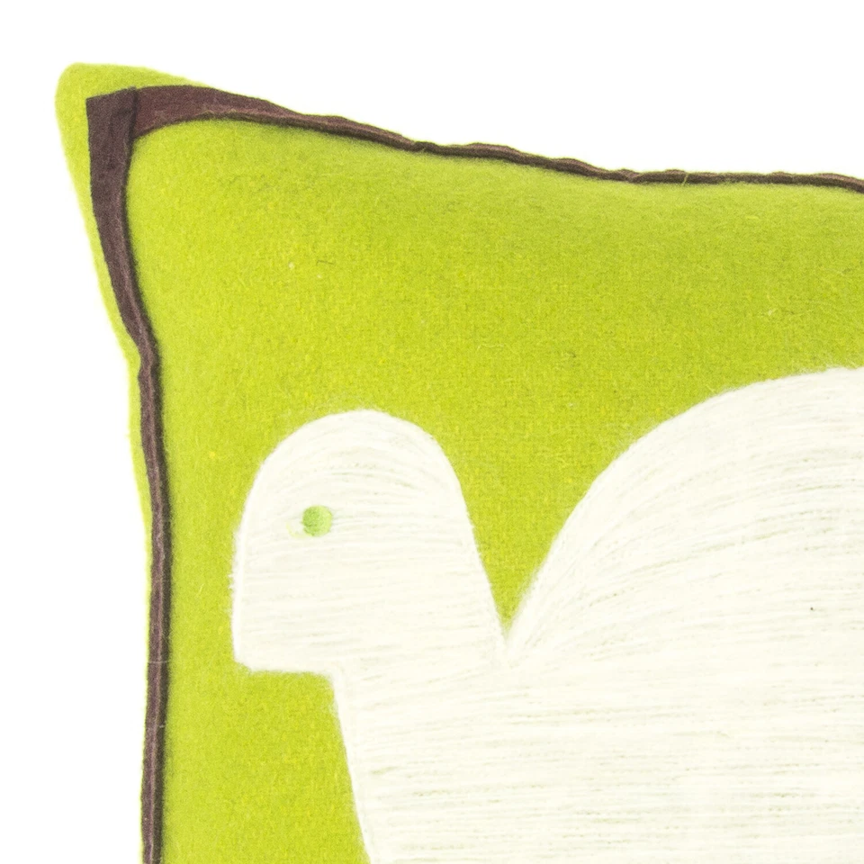 Travesseiro de feltro de lã tartaruga verde e branco 12 x 12 polegadas por Quiltbay - Imagem 2 de 2