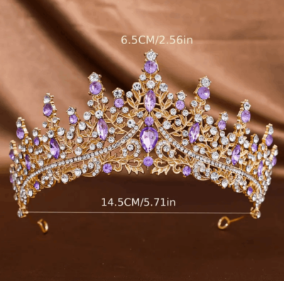 Wicked Silk Prom, Quinceanera Jeweled Crown Tiara Headband 