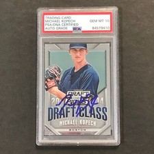 2014 Panini Prizm Draft Class #31 Michael Kopech Signed Card PSA Auto 10 Red Sox