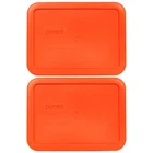 Pyrex 7210-PC 3-Cup Pumpkin Orange Replacement Storage Lid (2-Pack)
