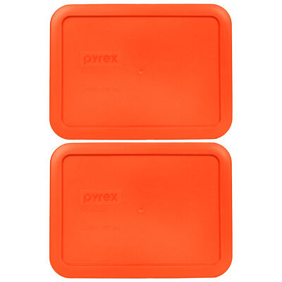 Pyrex 7210-PC 3-Cup Pumpkin Orange Replacement Storage Lid (2-Pack)