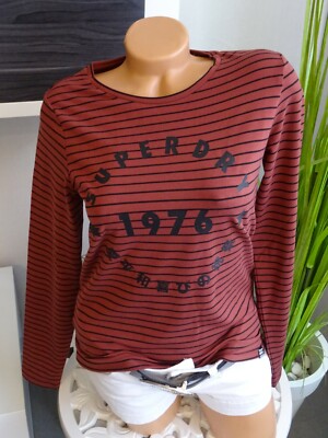 Superdry Langarmshirt Gr. XS (36) S (38) M (40) L (42) rostrot Shirt
