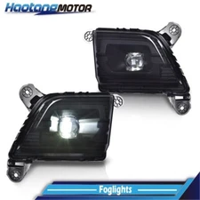 1Pair Fog Lights Lamp Black LED DRL Fit For 2019-2021 Chevrolet Silverado 1500
