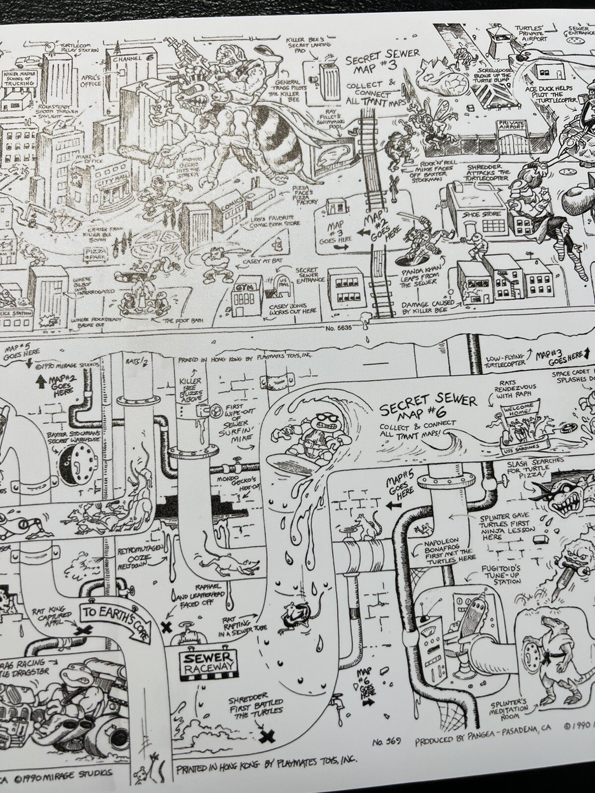 Teenage Mutant Ninja Turtles 1990 Playmates TMNT Secret Sewer Map ...