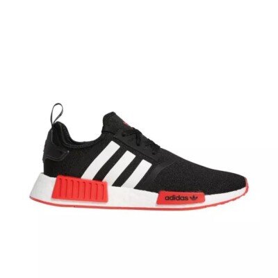 NEW ADIDAS Men Size 10 NMD R1 BLACK/WHITE/RED MENS