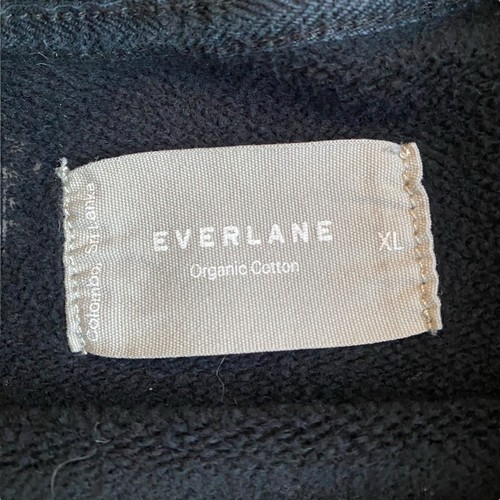 Everlane Cropped Loopback Crewneck Sweatshirt Womens XL Black Relaxed Pullover - Picture 5 of 8