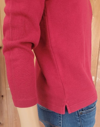 GAP Junior's Burgundy Pullover Sweater 3/4 Zip Long Slve 100% Cotton Sz L (10) - Picture 6 of 22