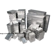 Silver Foil Cotton Fill Jewelry Gift Boxes Cardboard Supplies Display Packaging