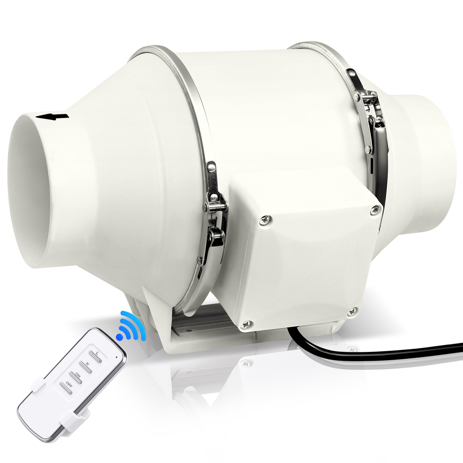 4"" Inline Duct Fan Air Ventilation Extractor Fan Bathroom Kitchen Exhaust Blower