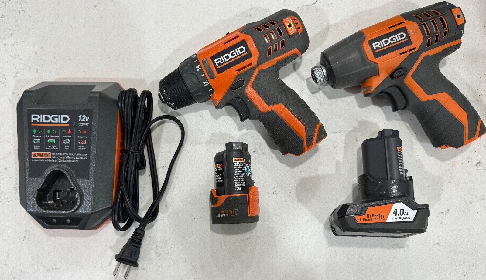Ridgid 12Volt Drill And Impact Driver Combo Kit 12v 2batteries incl eBay