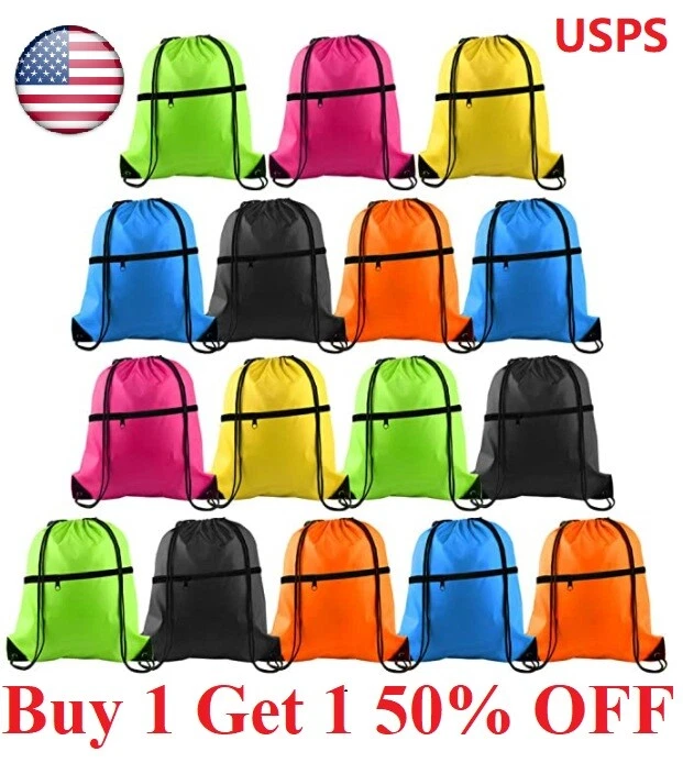 Drawstring Backpack 40 Pcs Cinch Bags Drawstring Bags Bulk Nylon Draw String  Sport Bag 10 Colors 10 Colors 40