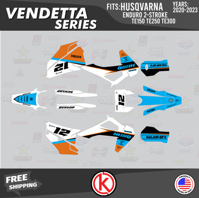 Graphics Kit for Husqvarna TE150 TE250 TE300 2020-2023 Vendetta-Orange