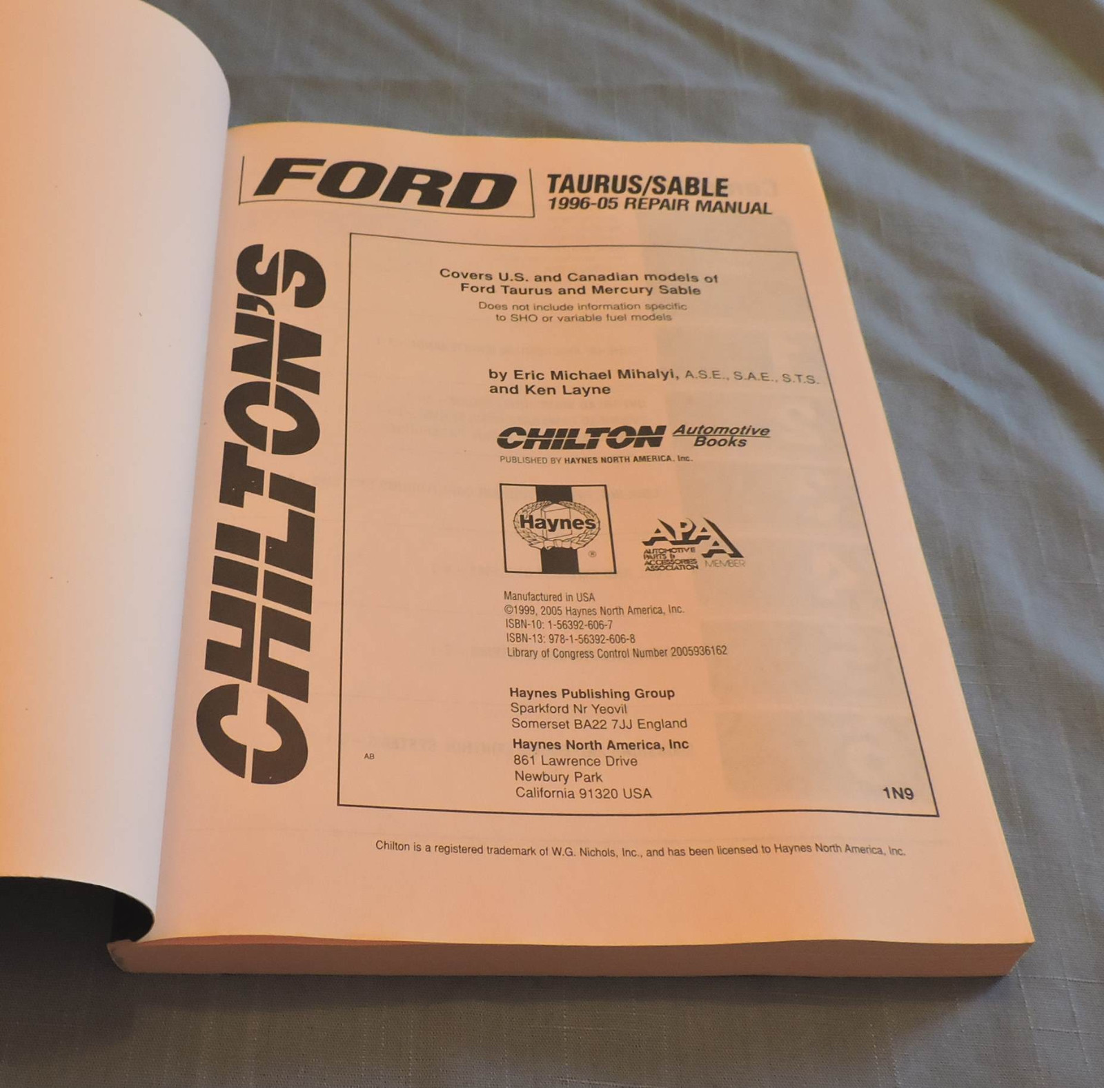 Haynes Repair Manuals: Ford Taurus/Sable 1996-05 Repair Manual by Eric  Michael Mihalyi and Ken Layne (2006, Paperback) | eBay