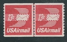 Scott # C-83...13 Cent...Air Mail...Winged Letter... Joint Line Pair