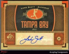 2012 SP Signature #TB5 Luke Scott D AUTO Autograph  RAYS