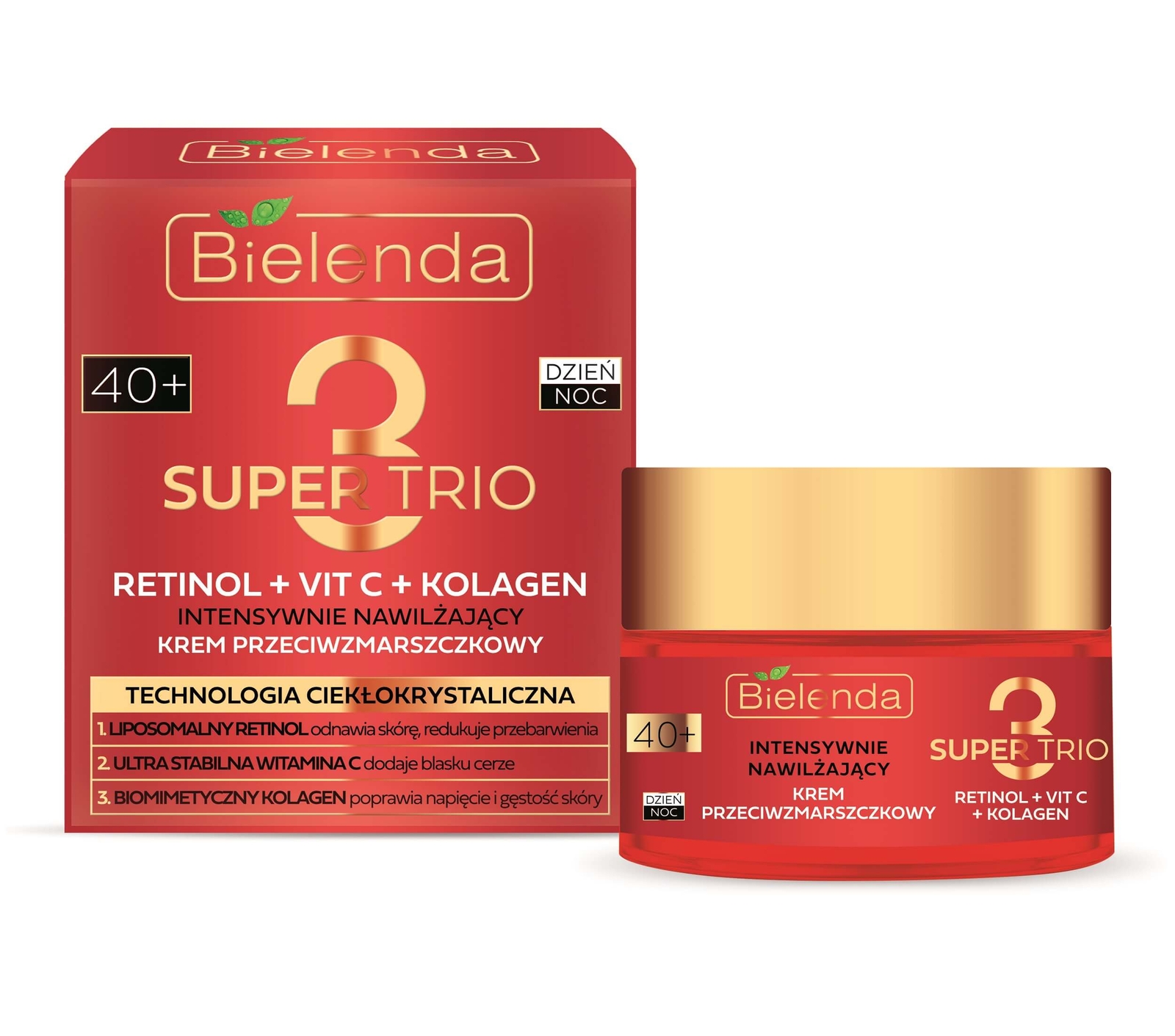 Bielenda Super Trio Retinol Vit C Collagen Moisturizing 40+ Cream 50ml