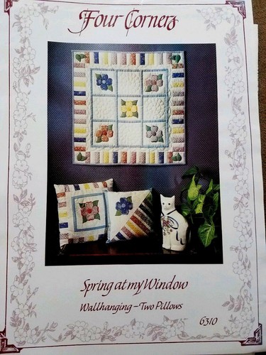 Vier Ecken 6310 FRÜHLING AN MEINEM FENSTER 24x24" Wanddecke & 2 Kissen Muster - Bild 2 von 4