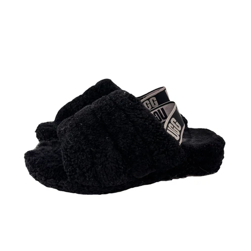 UGG FLUFF YEAH SANDALI SLINGBACK ORIGINALI IN TAGLIO NERO TAGLIA 8