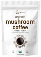 Organic Instant 10 in 1 Mushroom Coffee Powder, 28 Ounce (317 Servings) | Weight