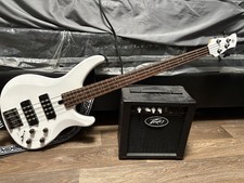 Yamaha TRBX304 Bass guitar 4 String White Right-Handed w/ Amplifier, Cable, Gi…