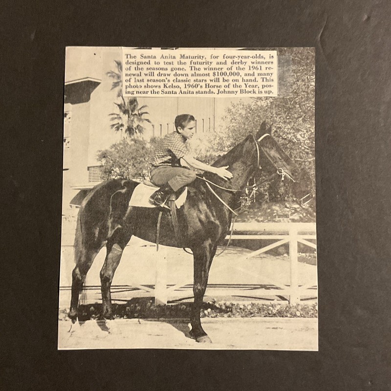 KELSO 5” X  6” photo JOHN BLOCK Horse  Racing FIRST JOCKEY