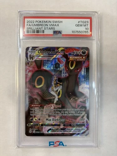 2022 Pokemon TCG Brilliant Stars Umbreon VMAX Trainer Gallery TG23/TG30 PSA 10