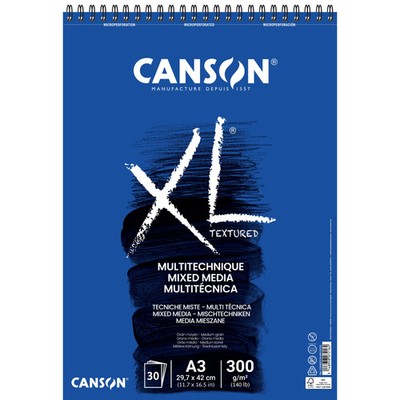 Canson - Mixed-Media-Papier XL Textured Mixed Media 30 Blatt 300gr A3 weiß