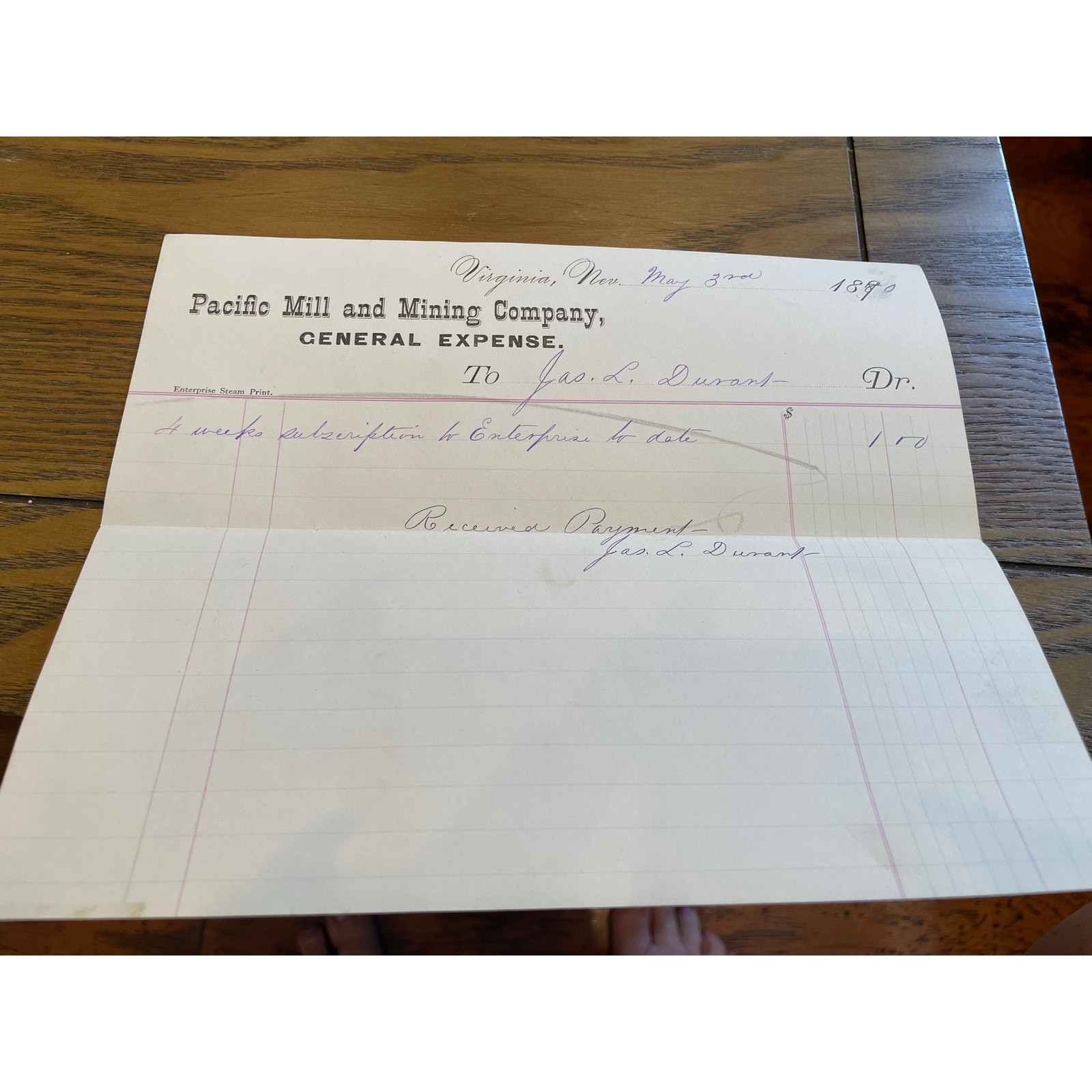 Lot 16 Pacific Mill Mining Co Vouchers Virginia City Nevada 1876-1881