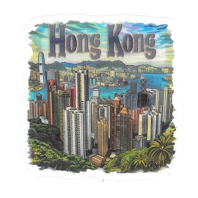 China Hong Kong Skyline Die Cut Clear Asian Vinyl Sticker Decal Souvenir