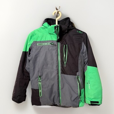 CMP Winterjacke Jungs Gr. 140 10 Jahre, Jacke Anorak Grün Grau Schwarz