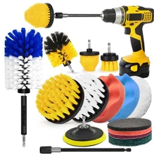 15Pcs Drill Brush Attachment Set, Scrubber Kit Include Soft Wheel Brush, Scrub