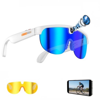 AI Smart Glasses with 8MP Camera, 1200P HD POV Recording, ChatGPT Voice & Rea...