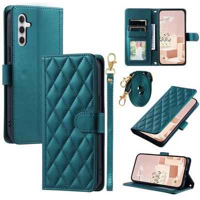 Crossbody Leather Wallet Flip Case For Various Phone Girls Stand Cover +2 Strap