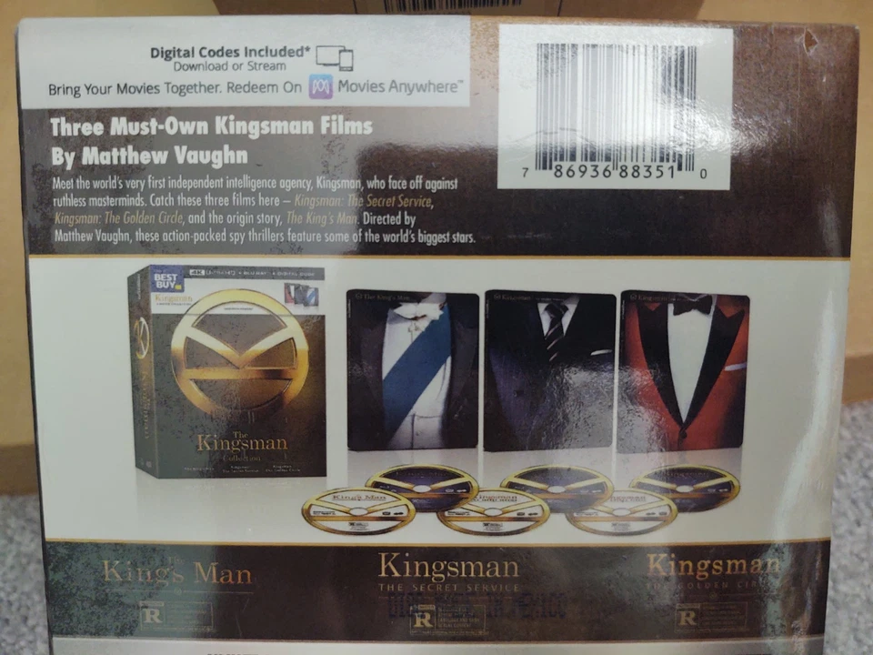 Kingsman Trilogy 4K + Blu-ray Best Buy Exclusive By Matthew Vaughn Sealed Boxset Foto 4 de 4