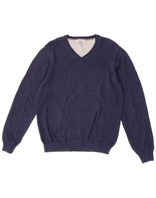 Marks & Spencer Herren Regular Fit V-Ausschnitt Pullover Sweater Medium Navy Blau DU13