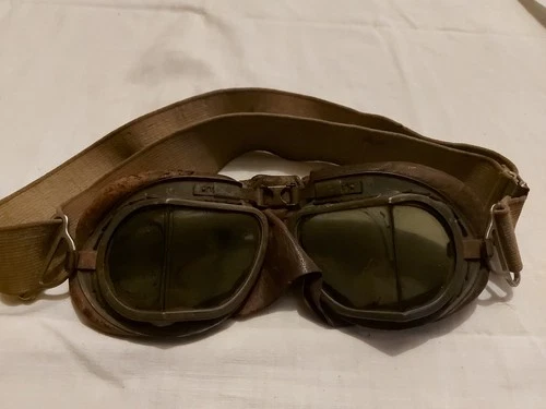 Old Pilot / Flying Goggles Ww2 ? Raf Army Military