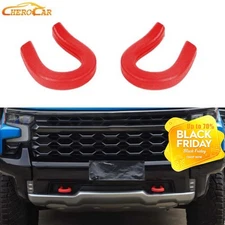 Red Front Bumper Tow Hook Trailer Cover Trim For Chevy Silverado SIERRA 14+ ABS