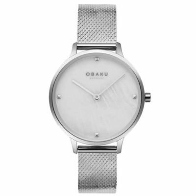 Obaku Women's Analog Watch Figen Quartz MOP Dial Silver Tone Bracelet V295LXCWHC