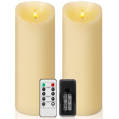 2 Pcs Extra Large Flameless Candles 4.7 x15 LED Candles with Remote and Timer...