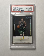 Giannis Antetokounmpo Signed 2022 Noir 17/25 Metal Frame Card #204 PSA AUTO  10