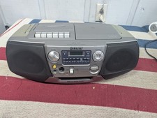 Sony CFD-V17 Portable CD/Cassette/AM/FM Stereo Boombox Mega Bass Tested Works