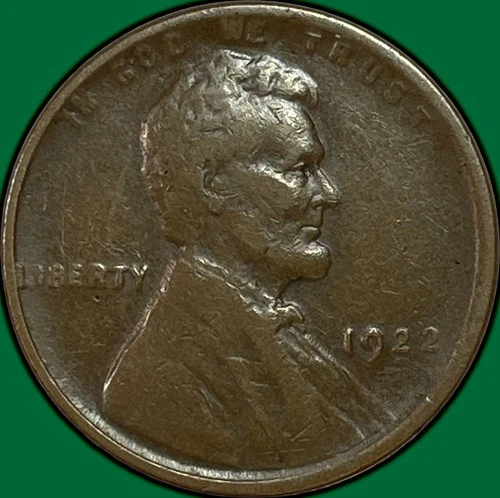 1922 No D Weak Reverse Lincoln Wheat Cent Very Fine VF Coin #37106