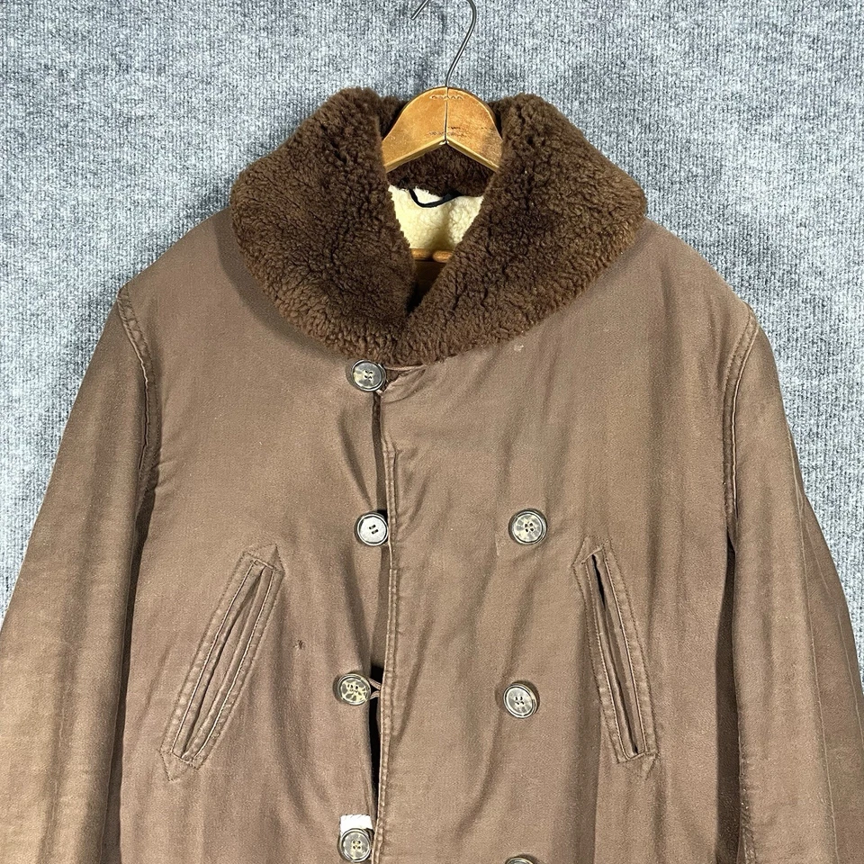 Gran abrigo vintage años 30 40 Great Western Moleskin piel de oveja talla XL 48 Barnstormer Foto 2 de 4
